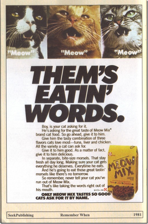 1981 Meow Mix Print Ad 1981 Meow Mix Print Ad