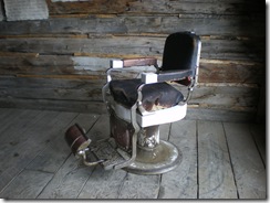 Antique barber chair in saloon