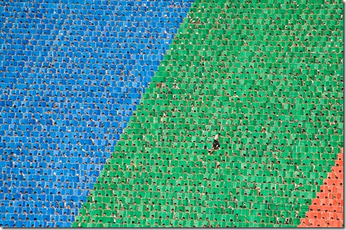 Even during the Arirang Mass Games in North Korea, the ultimate expression of the state ideology, an individual can still sometimes stand out from the crowd and break free of the collective. If only just for a moment. (Photo and caption by Brendyn Zachary)