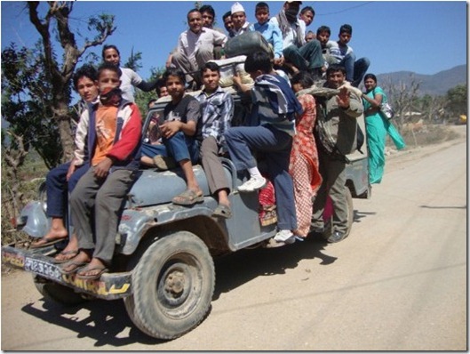 Too much passenger in a small jeep. - Nepal