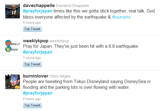 twitter japan earthquake