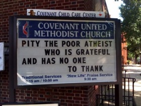 pity the atheist church sign