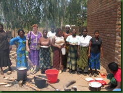 Ladies preparing lunch for the group