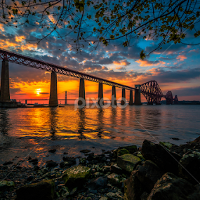 Dusk at Forth by Craig Fraser - Buildings & Architecture Bridges & Suspended Structures