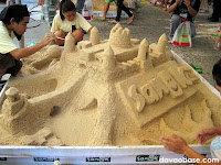 Participants hard at work in the Sanuk Sandcastle Competition in Davao City