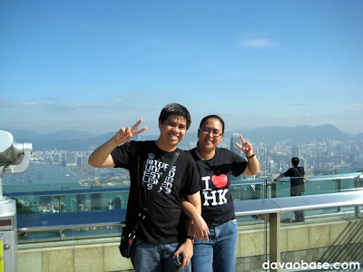 Doing the Korean pose at The Peak in Hong Kong