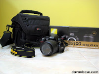 Nikon D3100 with 18-55 VR Lens and Lowepro Camera Bag