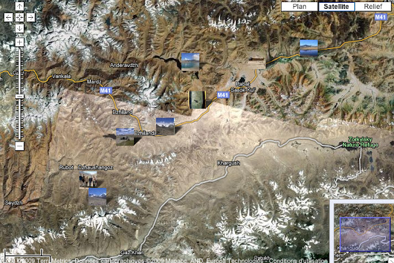 Localisation des photos Pamir Sud