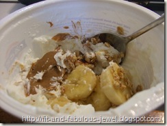Fage with bananas and almond butter