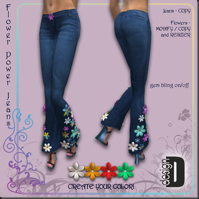 D-DESIGN Flower Power jeans png