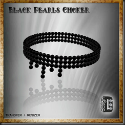 D-DESIGN Black Pearls Choker'