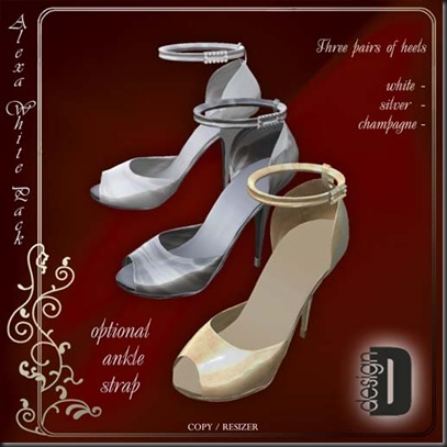 D-DESIGN Alexa White Pack heels'