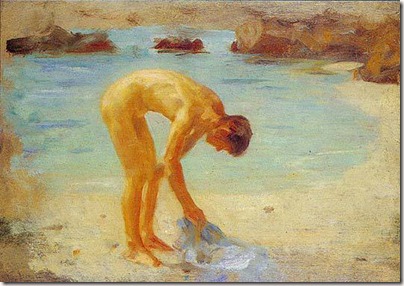 Tuke,_Henry_Scott_(1858–1929)_-_1928_-_Figure_study_for_'Aquamarine'
