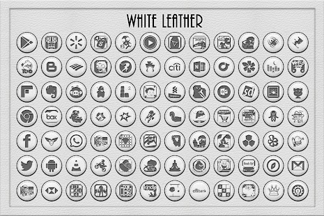 White Leather Icon Pack Theme - screenshot thumbnail