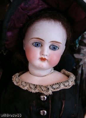 Antique bisque swivel head doll German Sonneberg French Fashion paperweight eyes