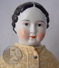 China doll Greiner-style antique brown-eyed 1850s