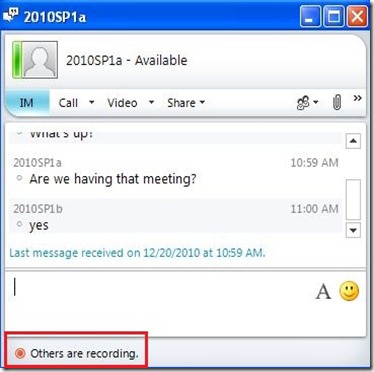 LyncRec - Client - Recording - attendee view - markup