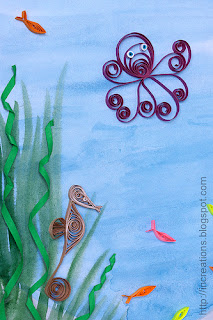 Quilled octopus and seahorse