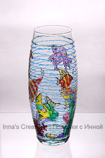 Finished vase with sea animals