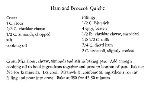 68 Ham and Broccoli Quiche