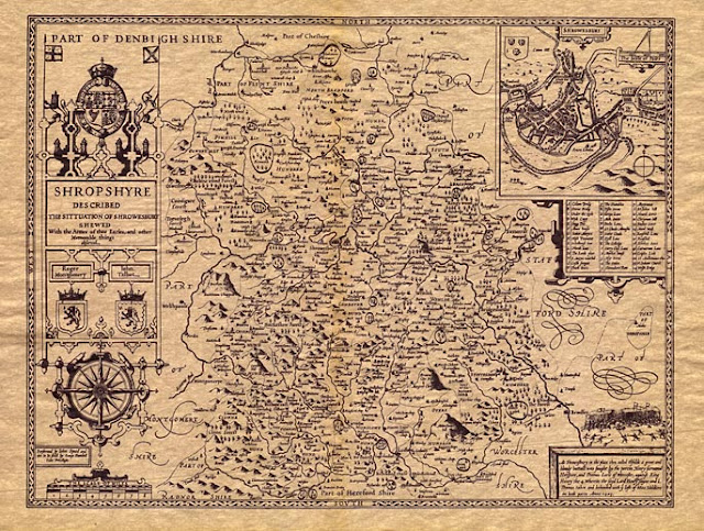 Old English County Maps - Shropshire