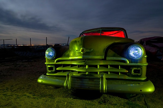 Old-vehicle-in-abandoned-land HDR Night photography 