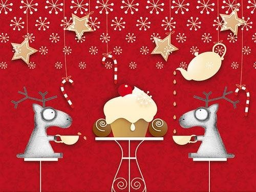 Red Christmas Decorative Desktop Wallpaper