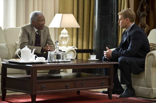 Morgan Freeman as Nelson Mandela and Matt Damon as Francois Pienaar in Invictus