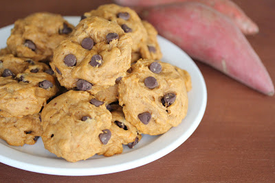 photo of a plate of Sweet potato chocolate chip cookies