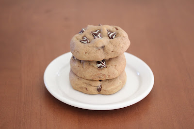 photo of a stack of three cookies on a plate