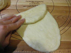photo of the first fold for the dough