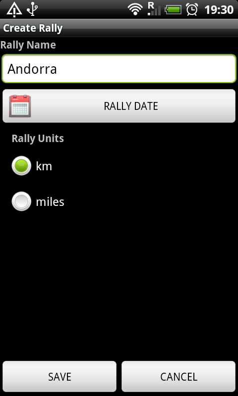 RallyData Screen 2
