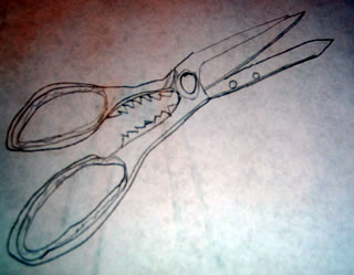 Practice drawing scissors