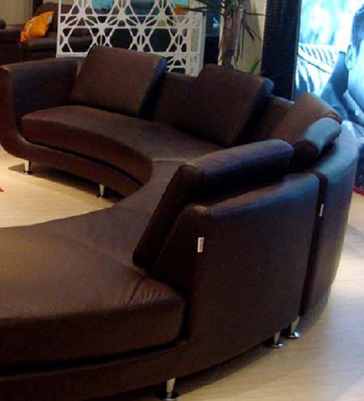 Circle Design Living Room Furniture Ideas Contemporary Leather Sofa 