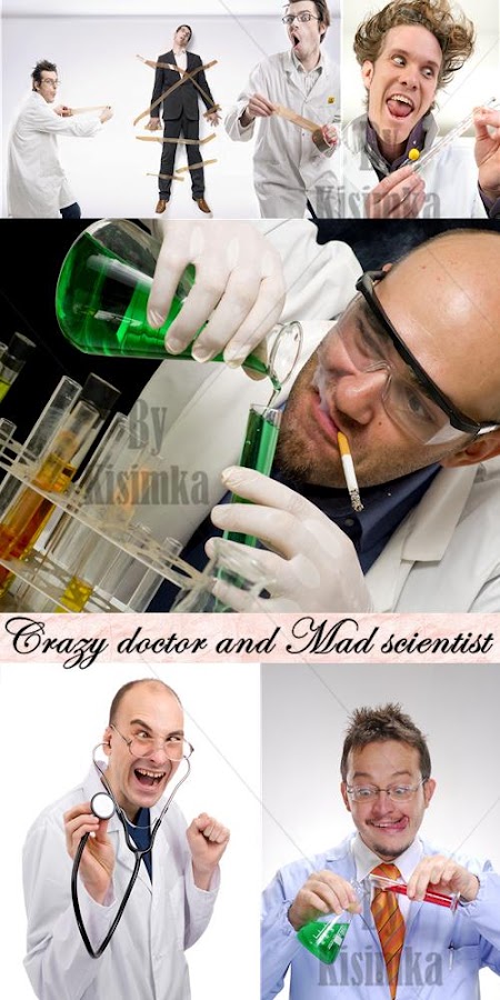 Stock Photo: Crazy doctor and Mad scientist
