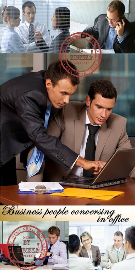 Stock Photo: Business people conversing in office