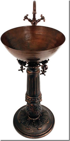 westbrass-hammered-copper-pedestal-sink trendir