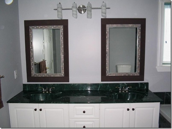 vanity before with new mirrors