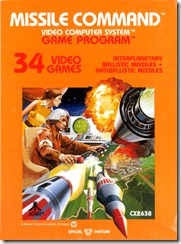 Capa de Missile Command para Atari 2600