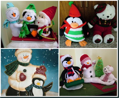 penguin-snowman collage