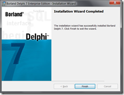 Delphi Install Finished