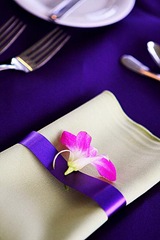 orchid on napkin