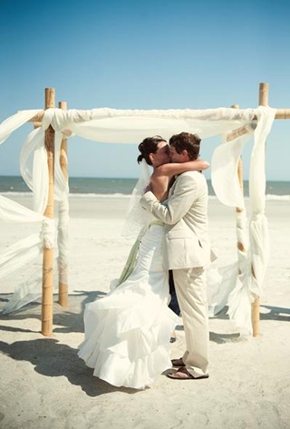 beach wedding chuppah And as always amazing photos by Turtle Pond 