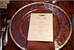 wedding place setting napkin fold menu card