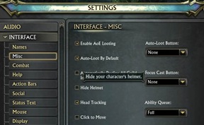 RIFT Planes of Telara interface tips: How to hide/show your helmet in RIFT?