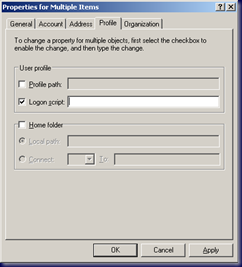 ADUC - Multiple Users Selected and Profile Tab