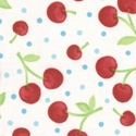 Oh-Cherry-Oh! Dots of Cherries White/Turquoise