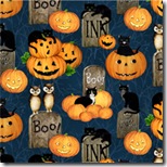 Pumpkin Hollow - Pumpkins, Cats & More Blue #93066-489