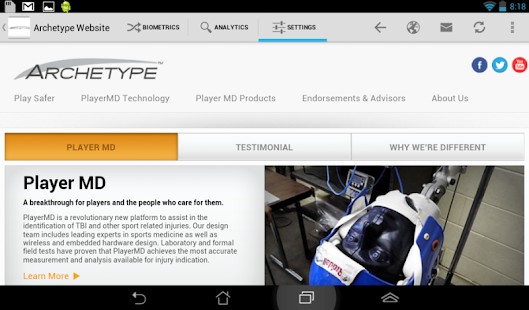 PlayerMD Biometric Platform Screenshots 0