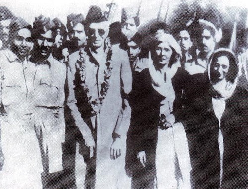 Quaid-e-Azam with Fatima Jinnah and Mumtaz Shahnawaz
